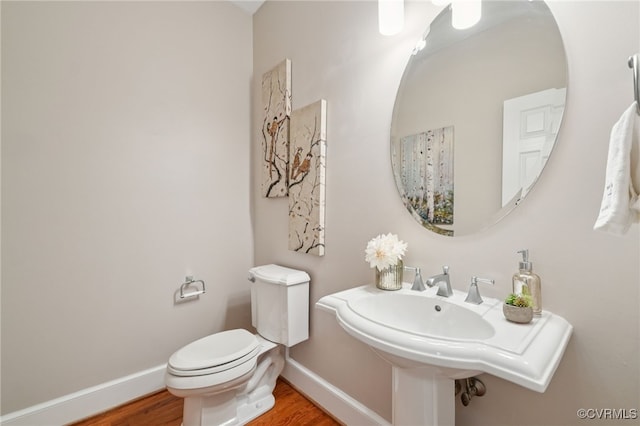 5308 Hillshire Way, Glen Allen, VA 23059 - half bathroom with baseboards and wood finished floors