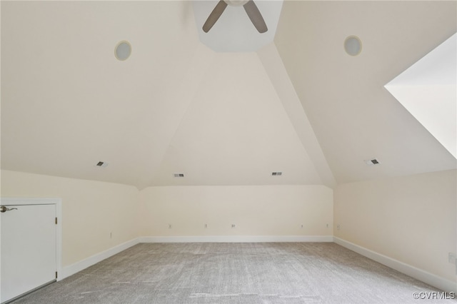 5308 Hillshire Way, Glen Allen, VA 23059 - bonus room with a ceiling fan, lofted ceiling, and light colored carpet