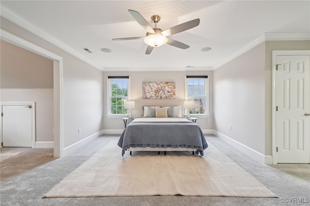 5308 Hillshire Way, Glen Allen, VA 23059 - bedroom featuring carpet flooring, ornamental molding, and ceiling fan
