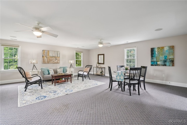 5308 Hillshire Way, Glen Allen, VA 23059 - dining area featuring ceiling fan and carpet