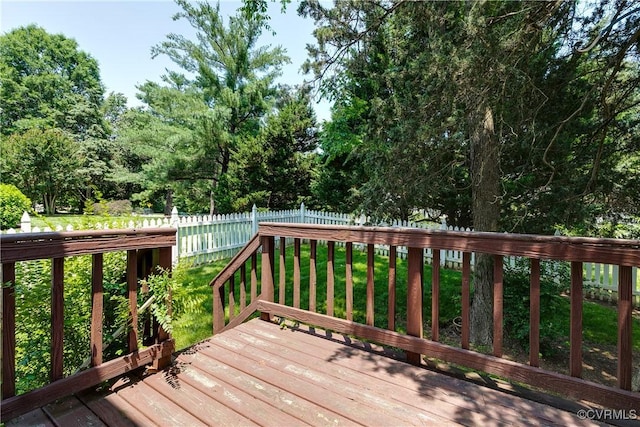 2619 Quarterpath Pl, Henrico, VA 23233 - deck featuring a fenced backyard and view of wooded area