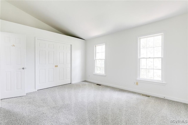 2619 Quarterpath Pl, Henrico, VA 23233 - unfurnished bedroom featuring lofted ceiling, carpet floors, and a closet
