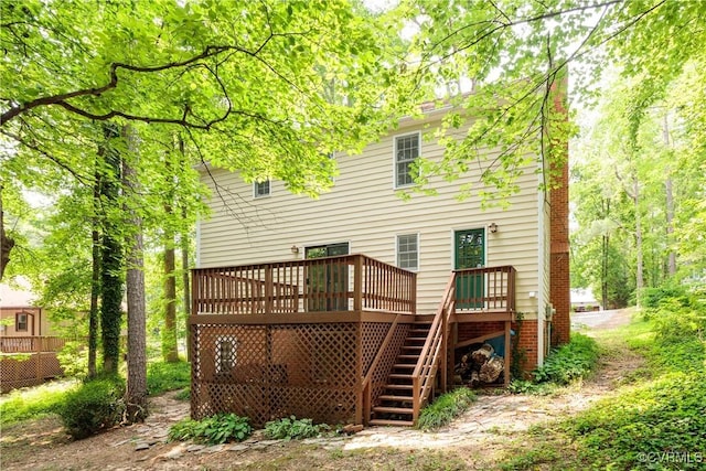 13917 Barnes Spring Rd, Midlothian, VA 23112 - rear view of house featuring stairs and a deck