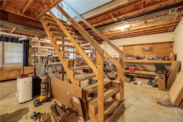13917 Barnes Spring Rd, Midlothian, VA 23112 - unfinished basement featuring a workshop area