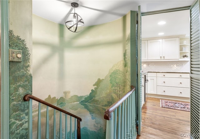 4103 Beechmont Rd, Richmond, VA 23235 - stairs with wood finished floors and recessed lighting