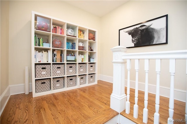 908 High St, Farmville, VA 23901 - hallway featuring wood finished floors and baseboards