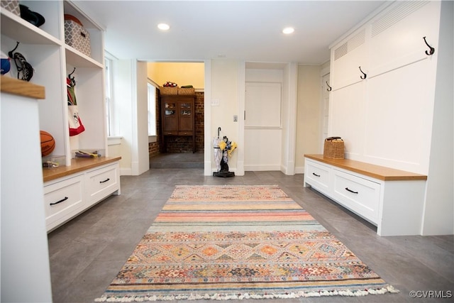 908 High St, Farmville, VA 23901 - mudroom with concrete flooring, recessed lighting, and baseboards