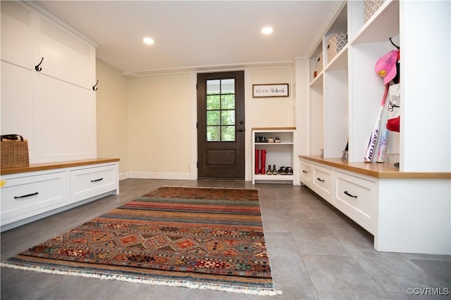908 High St, Farmville, VA 23901 - mudroom featuring recessed lighting, baseboards, and tile patterned floors