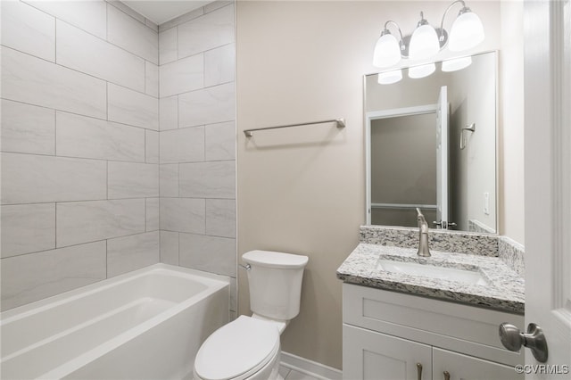 11816 Shady Ln, Chesterfield, VA 23831 - bathroom featuring toilet, vanity, and bathing tub / shower combination