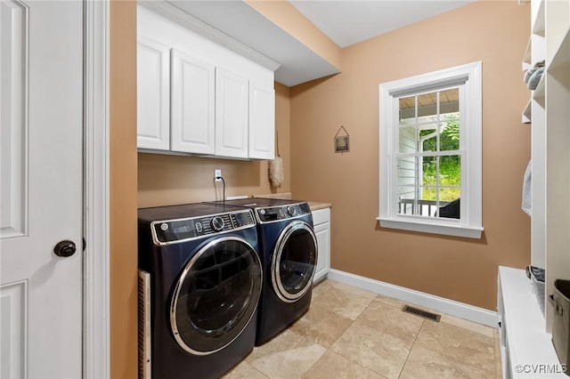 11021 Grub Hill Church Rd, Amelia Courthouse, VA 23002 - washroom featuring cabinet space, washer and clothes dryer, and light tile patterned flooring