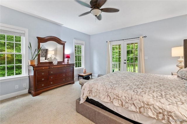 11021 Grub Hill Church Rd, Amelia Courthouse, VA 23002 - bedroom featuring access to exterior, multiple windows, and carpet flooring