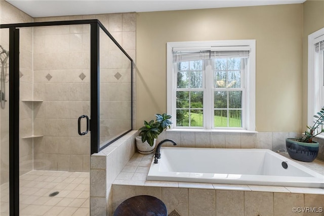 11021 Grub Hill Church Rd, Amelia Courthouse, VA 23002 - bathroom with a bath, healthy amount of natural light, and a stall shower