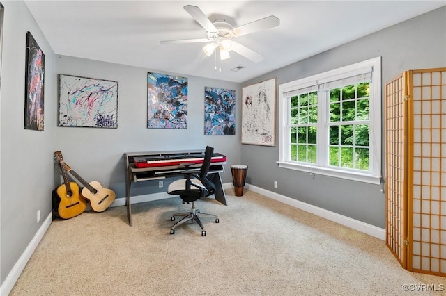 11021 Grub Hill Church Rd, Amelia Courthouse, VA 23002 - office space featuring ceiling fan and carpet