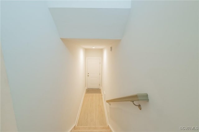 4302 Weaver Brook Rd Unit B, Glen Allen, VA 23233 - staircase featuring baseboards and wood finished floors