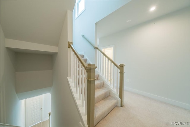 4302 Weaver Brook Rd Unit B, Glen Allen, VA 23233 - stairs with carpet, baseboards, and recessed lighting