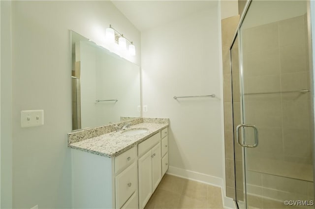4302 Weaver Brook Rd Unit B, Glen Allen, VA 23233 - full bath featuring vanity, a shower stall, baseboards, and tile patterned floors