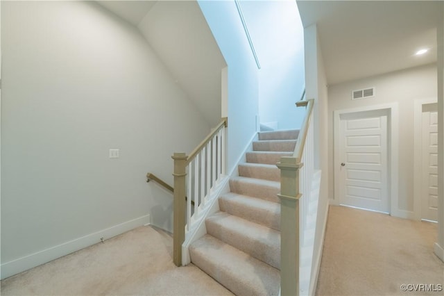 4302 Weaver Brook Rd Unit B, Glen Allen, VA 23233 - stairway featuring carpet floors, baseboards, and recessed lighting