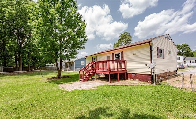 2533 Merle St, Henrico, VA 23231 - back of property featuring crawl space, a deck, and stairs