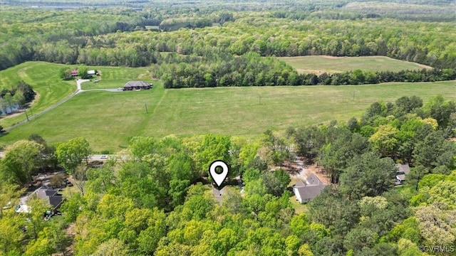 2024 Judes Ferry Rd, Powhatan, VA 23139 - aerial view of property and surrounding area with rural landscape and a heavily wooded area