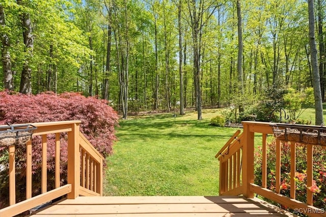 2024 Judes Ferry Rd, Powhatan, VA 23139 - view of green lawn with a deck