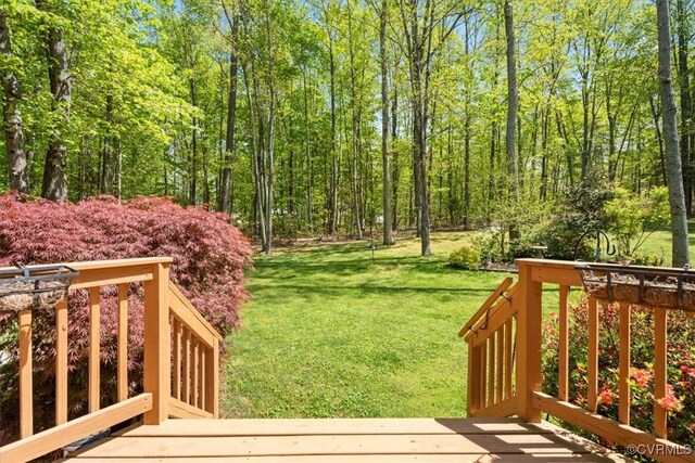 2024 Judes Ferry Rd, Powhatan, VA 23139 - view of grassy yard featuring a deck
