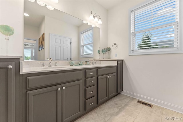 4025 Carrie Mill Xing, Glen Allen, VA 23059 - bathroom with double vanity, plenty of natural light, and tile patterned flooring