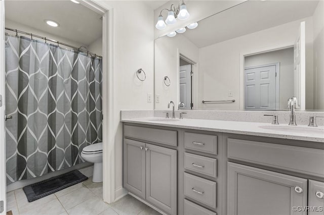 4025 Carrie Mill Xing, Glen Allen, VA 23059 - full bath featuring tile patterned floors, double vanity, and curtained shower