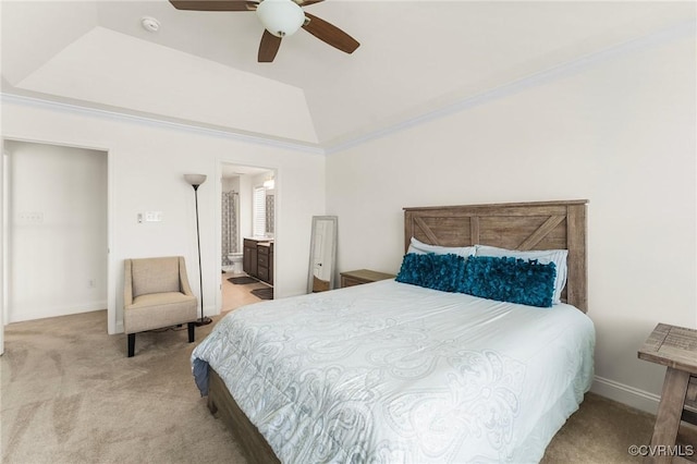 4025 Carrie Mill Xing, Glen Allen, VA 23059 - bedroom with light colored carpet, a ceiling fan, and connected bathroom