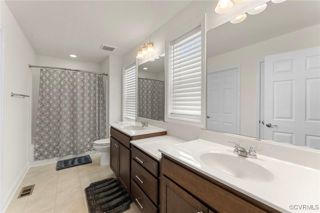 4025 Carrie Mill Xing, Glen Allen, VA 23059 - bathroom with vanity, tile patterned flooring, curtained shower, and recessed lighting