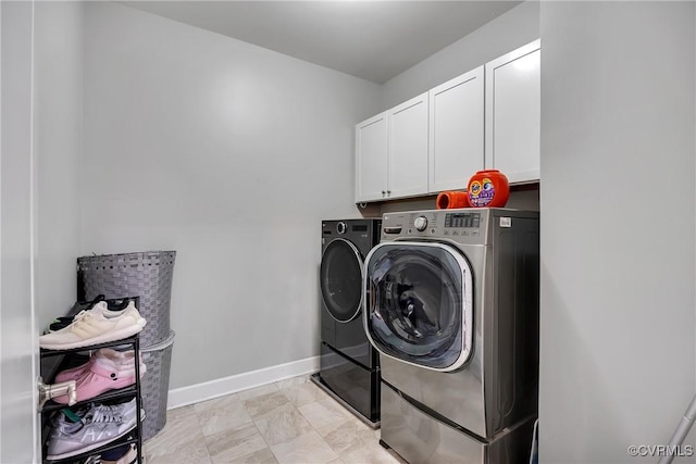 5217 Aldenbrook Way, Henrico, VA 23059 - washroom with cabinet space, washer and clothes dryer, and baseboards
