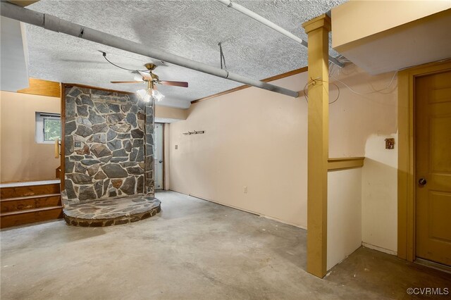 4285 Hadensville Farm Rd, Goochland, VA 23117 - basement featuring ceiling fan and a textured ceiling