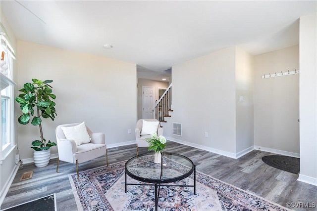 5007 Gention Rd, Chesterfield, VA 23832 - living area with wood finished floors, baseboards, and stairs