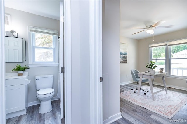 5007 Gention Rd, Chesterfield, VA 23832 - office featuring wood finished floors, baseboards, and a ceiling fan