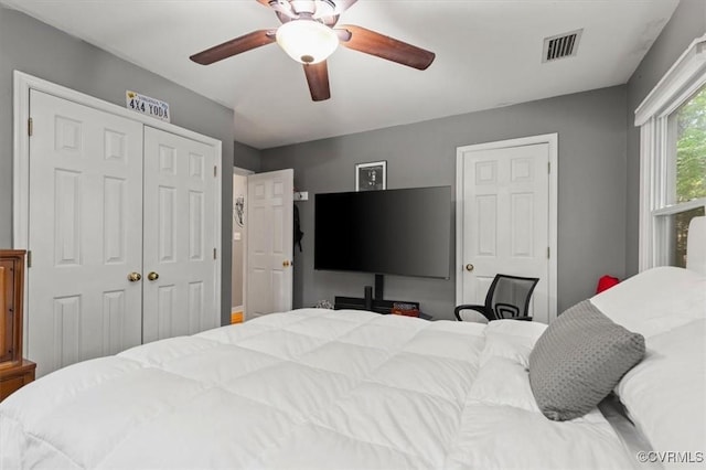 7503 Native Dancer Dr, Midlothian, VA 23112 - bedroom with a closet and ceiling fan