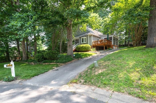 7503 Native Dancer Dr, Midlothian, VA 23112 - view of home's exterior with driveway, a yard, and a deck