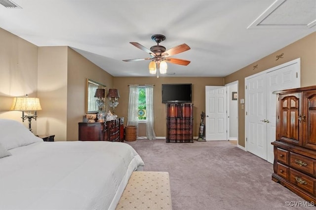 7503 Native Dancer Dr, Midlothian, VA 23112 - bedroom with light carpet, baseboards, and ceiling fan