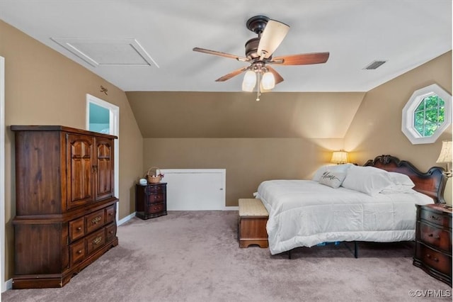 7503 Native Dancer Dr, Midlothian, VA 23112 - carpeted bedroom with lofted ceiling and ceiling fan