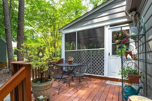 7503 Native Dancer Dr, Midlothian, VA 23112 - deck featuring outdoor dining space and a sunroom