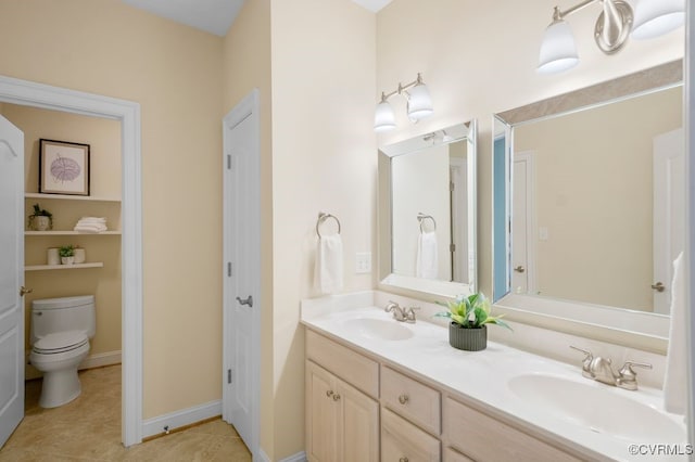 12316 Traylor Field Ln, Ashland, VA 23005 - full bathroom with double vanity, toilet, and tile patterned flooring