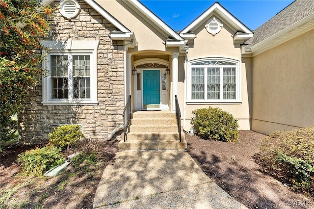 9401 Nolandwood Dr, Mechanicsville, VA 23116 - property entrance with stone siding and stucco siding