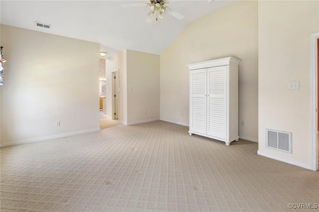 9401 Nolandwood Dr, Mechanicsville, VA 23116 - unfurnished bedroom with carpet floors, lofted ceiling, baseboards, and ceiling fan