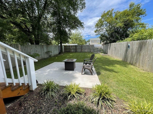 1710 N 29th St, Richmond, VA 23223 - view of yard with a fire pit and a patio area