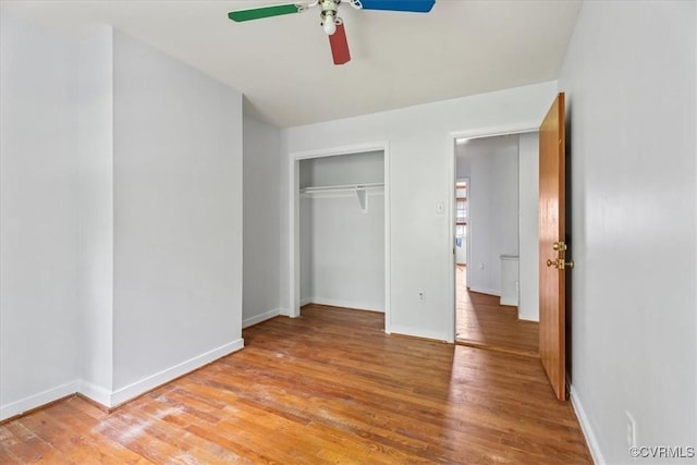 2911 Ennismore Ct, Chesterfield, VA 23224 - unfurnished bedroom featuring light wood finished floors, a closet, and a ceiling fan