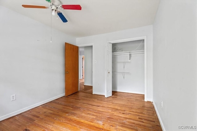 2911 Ennismore Ct, Chesterfield, VA 23224 - unfurnished bedroom with light wood-style floors, a closet, and a ceiling fan