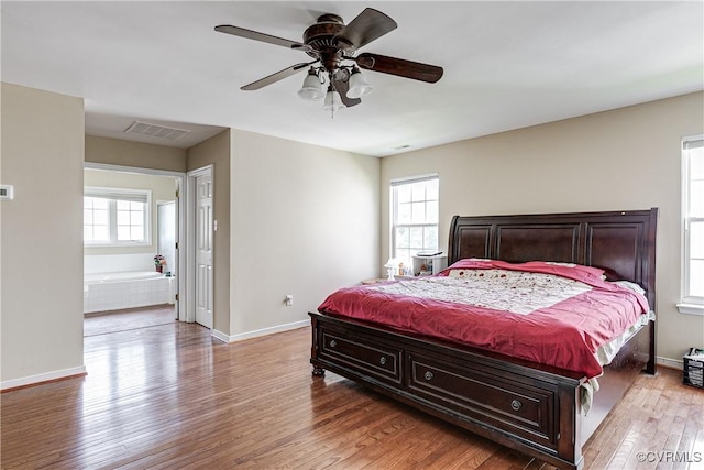 1408 Selma Ln, Henrico, VA 23223 - bedroom with light wood finished floors, baseboards, and a ceiling fan