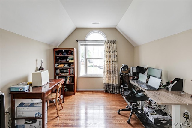 1408 Selma Ln, Henrico, VA 23223 - office featuring wood finished floors and vaulted ceiling