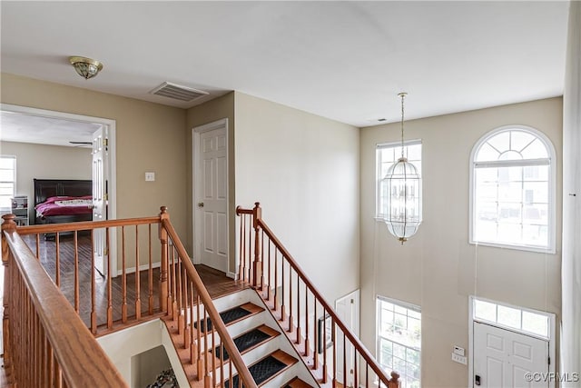 1408 Selma Ln, Henrico, VA 23223 - stairway featuring a chandelier