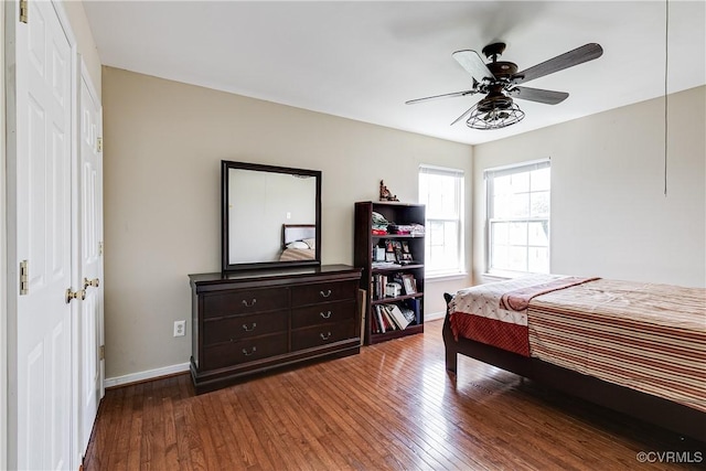 1408 Selma Ln, Henrico, VA 23223 - bedroom with wood-type flooring, baseboards, and a ceiling fan