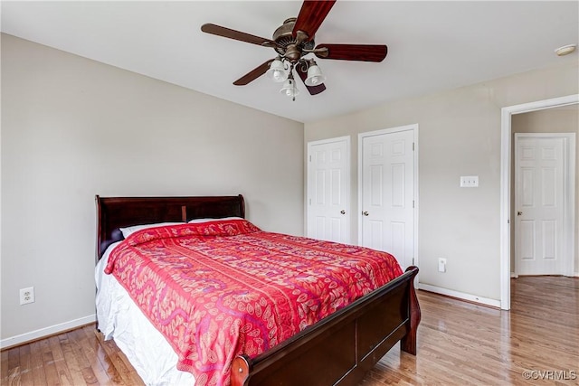 1408 Selma Ln, Henrico, VA 23223 - bedroom featuring baseboards, wood finished floors, and ceiling fan