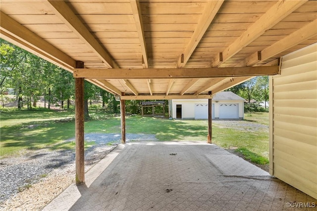 672 Main St, Dillwyn, VA 23936 - view of patio featuring an outdoor structure